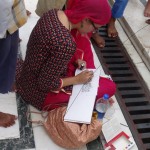 Detail der Zeichnerin